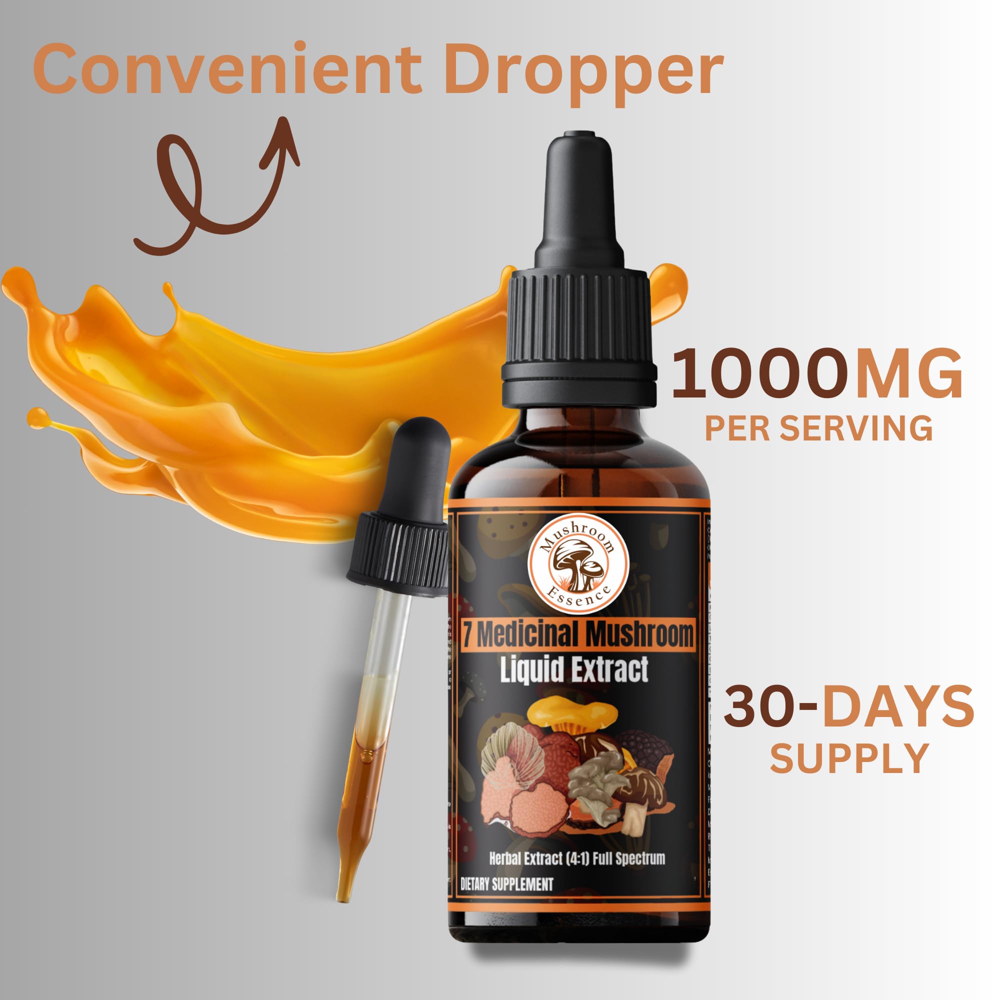 7-Mushroom Liquid Extract – Cordyceps Militaris, Chaga, Turkey Tail, Lion’s Mane, Reishi (Ganoderma), Shiitake & Oyster – 30ml (pack fo1) — Amazon image 6
