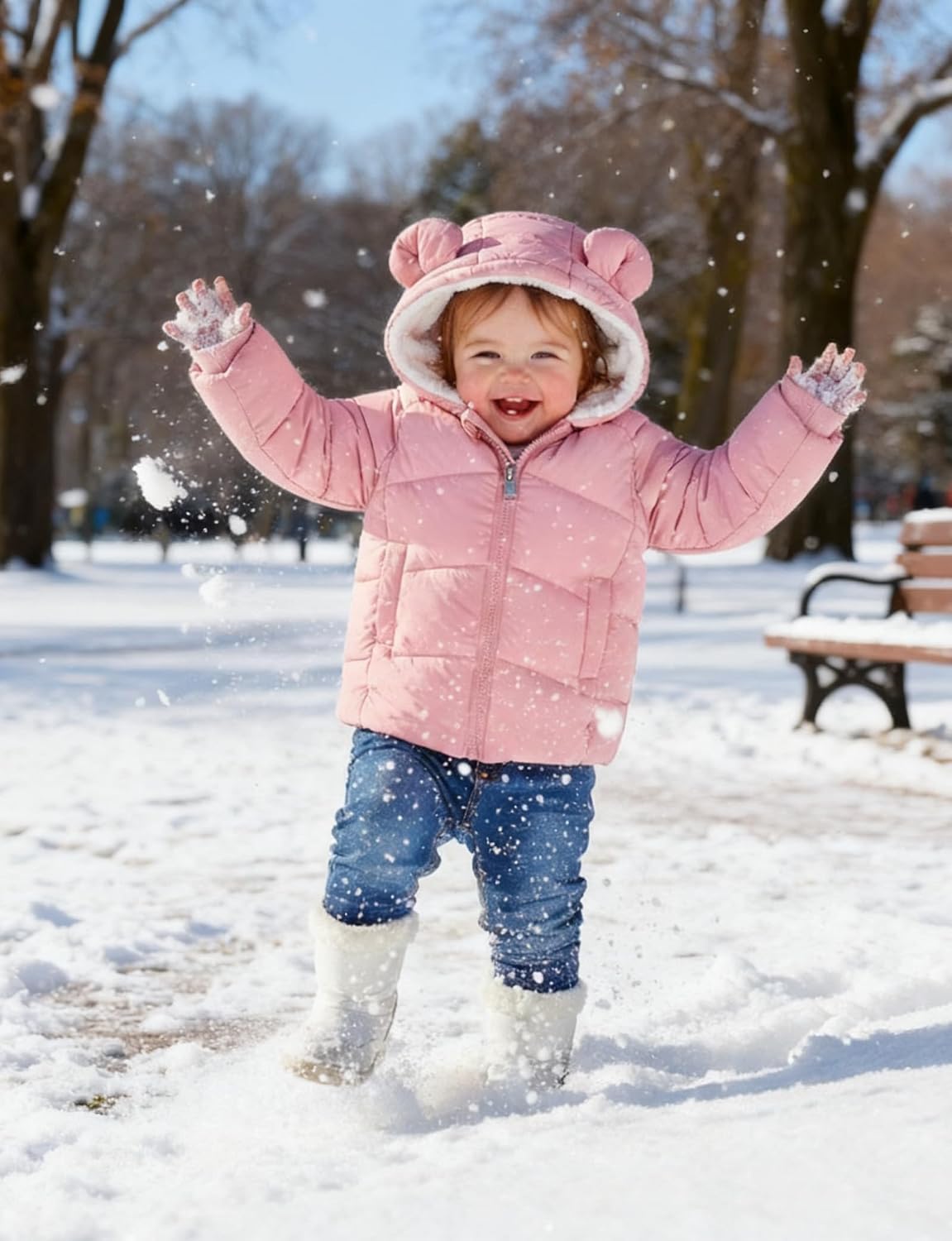 Baby Girls Boys Winter Coat Warm Fleece Jacket for Toddler Kids 6M-5T