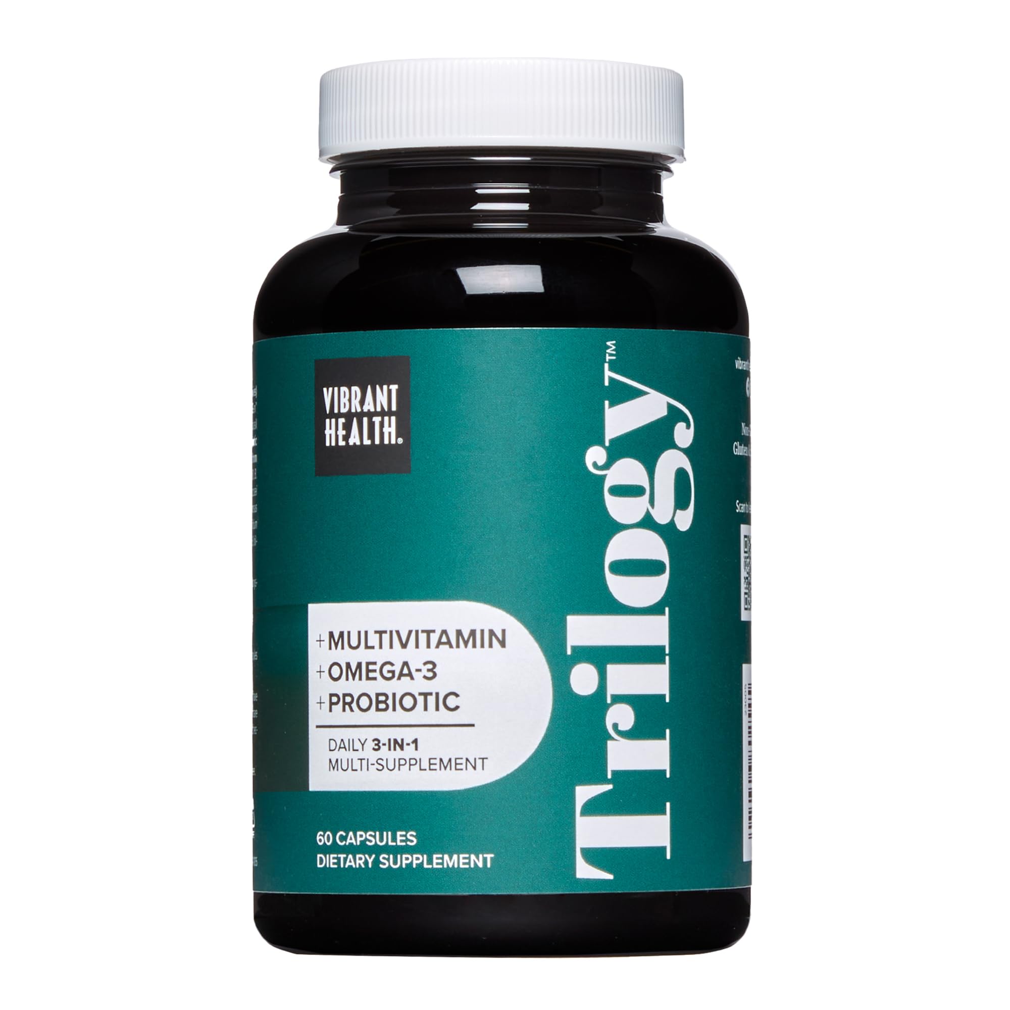 Vibrant Health, Trilogy, Probiotic Multivitamin with an Essential Blend of Omega-3, Vitamin A, B12, C, D3, E, Selenium, Magnesium & Zinc, 30 Servings