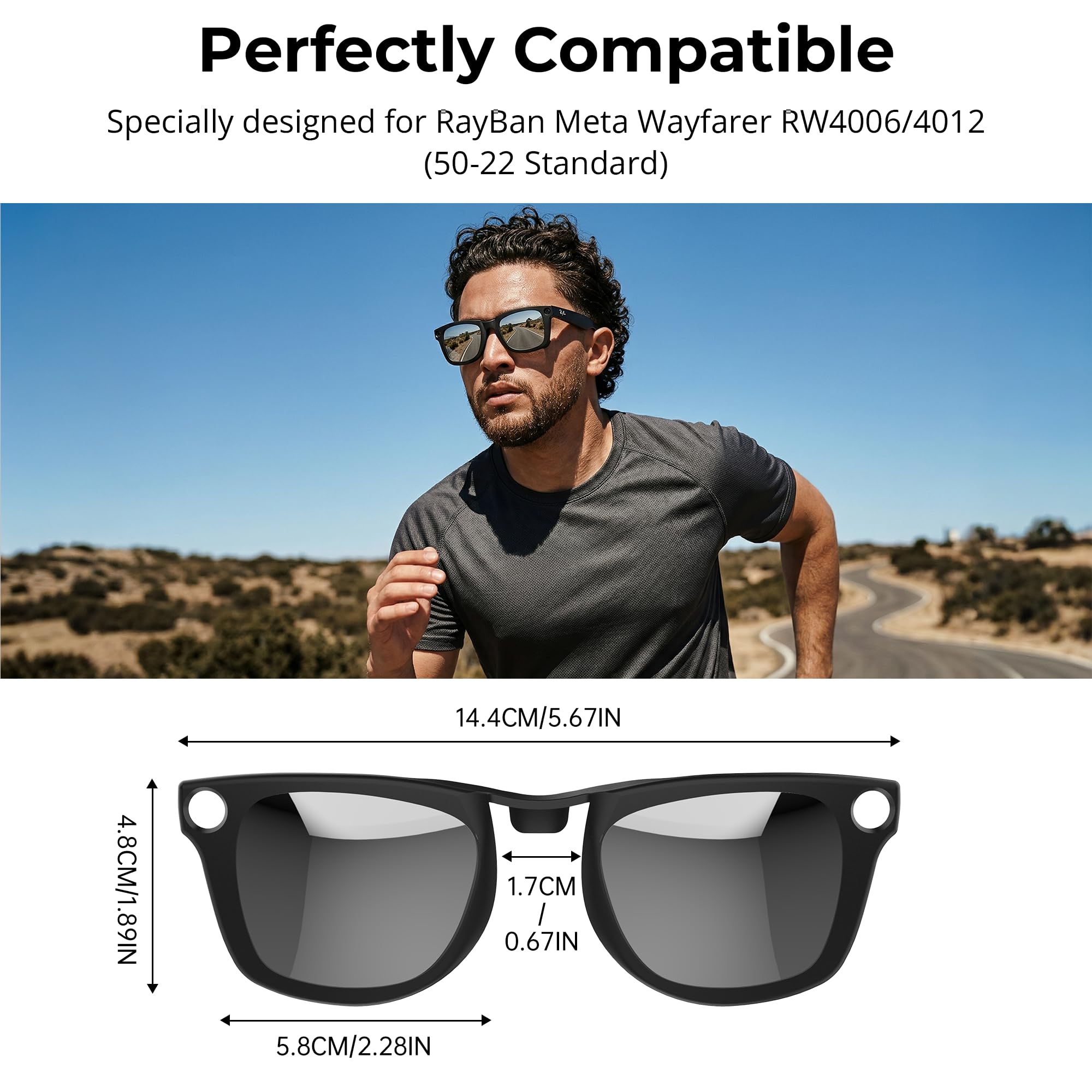 Amazon | HiBloks 偏光クリップオン Ray-Ban Meta Wayfarer RW4006 