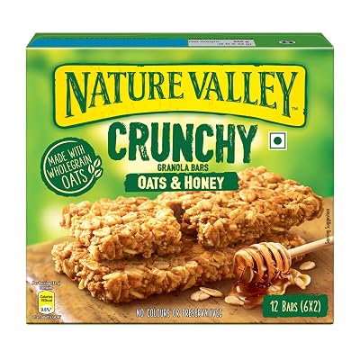 Nature Valley Crunchy Granola Bars | Multigrain Energy Bars| No Artificial Flavours | Contains Whole Grain Oats & Honey,
