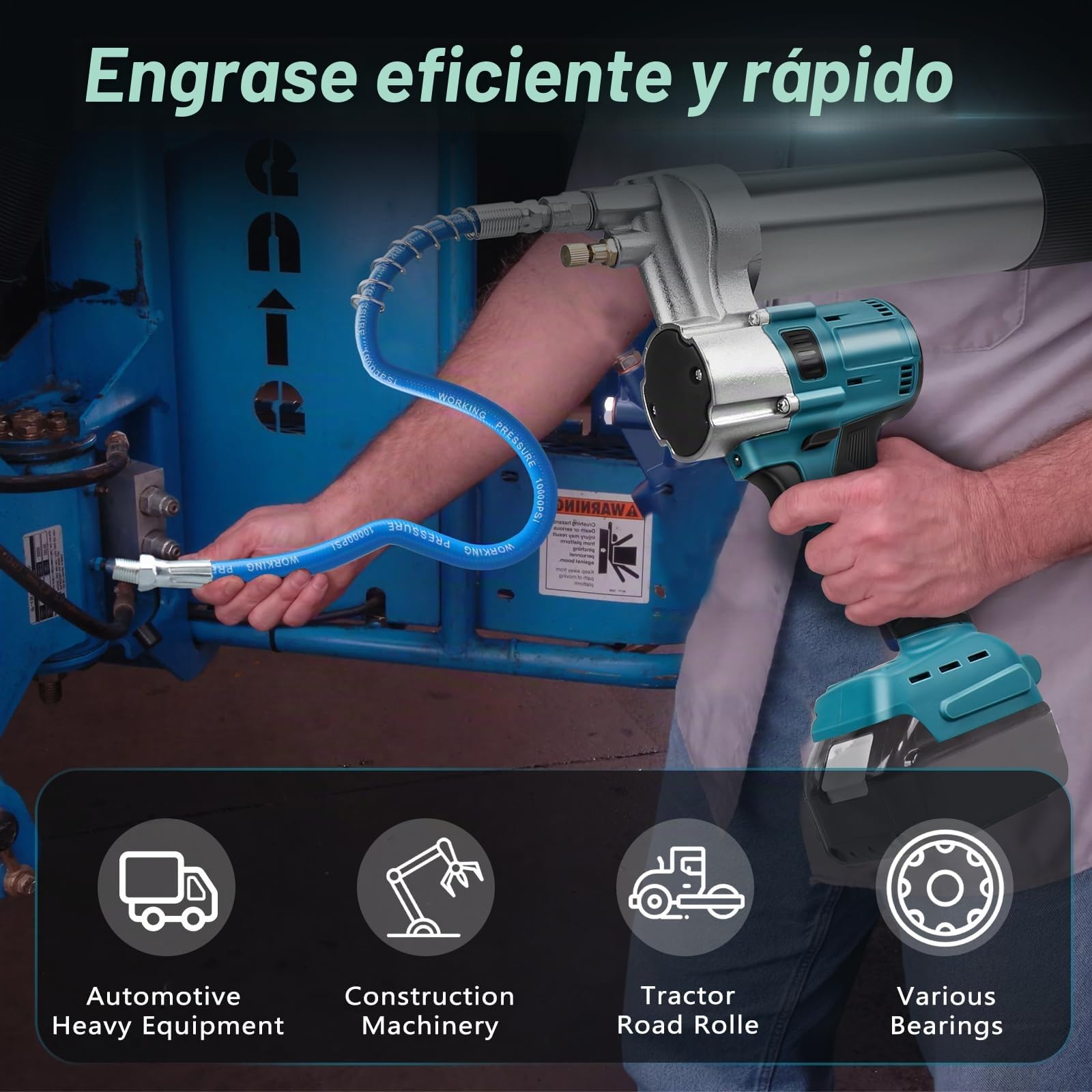 WingFly Pistola Engrasadora inalámbrica para Makita 18 V Batería, 13000 PSI, motor sin escobillas, cartuchos de grasa de 650 ml, para engrasar vehículos y máquinas (sin batería)