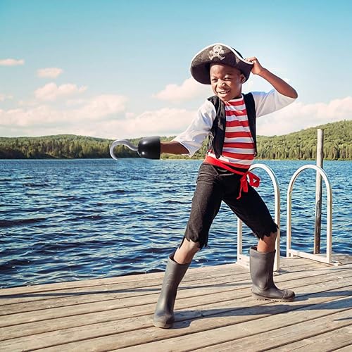 Miniatura 3 de Kisangel 6 ganchos de pirata, gancho de plástico de mano para niños, accesorio de disfraz de pirata para decoración de Halloween