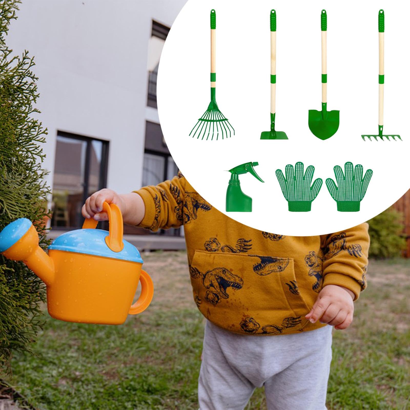 Set di 6 Attrezzi da Giardinaggio per Bambini, Regali di Compleanno, Facili da Usare, Portatili, con Guanti
