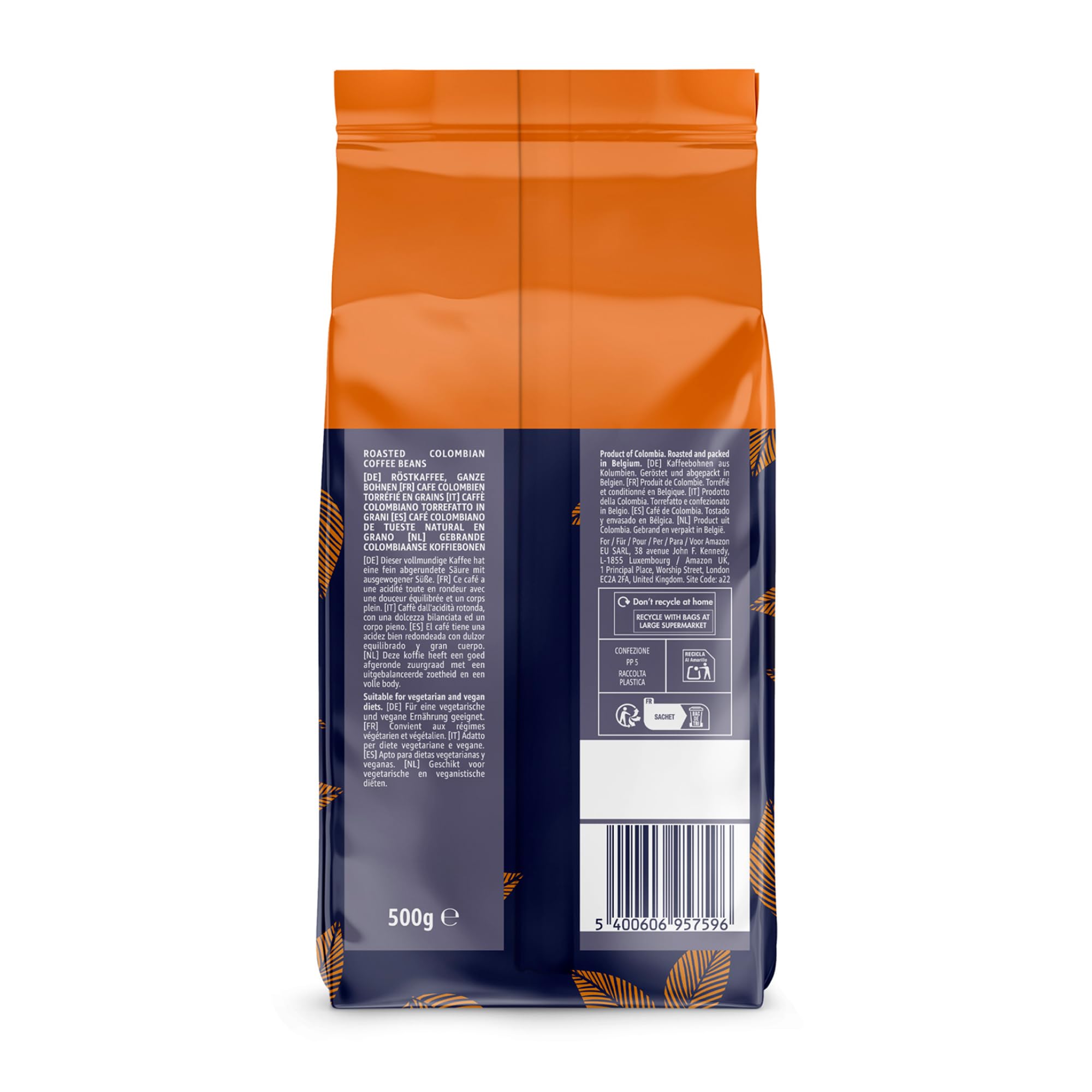 by Amazon Colombian Coffee Beans, Medium Roast,1Kg (2 Packs x 500g) - Rainforest Alliance Certified