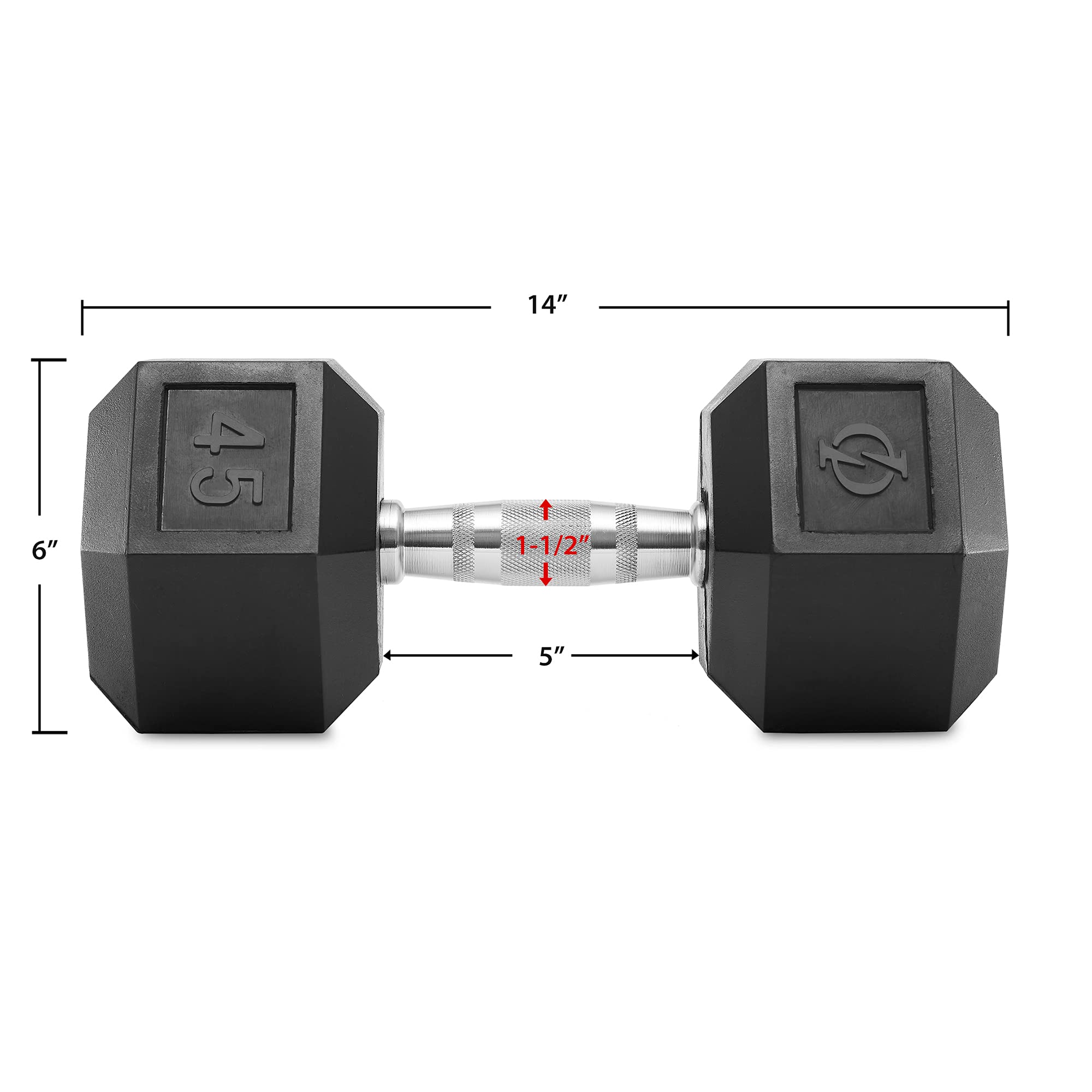 Philosophy Gym Rubber Coated Hex Dumbbell Hand Weights