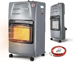 Wintem - Folding Gas Stove 4200W with 3 Heating Levels, Piezo Ignition and 15 kg Cylinder Holder, Compact and Easy to Store (Smoke Grey)