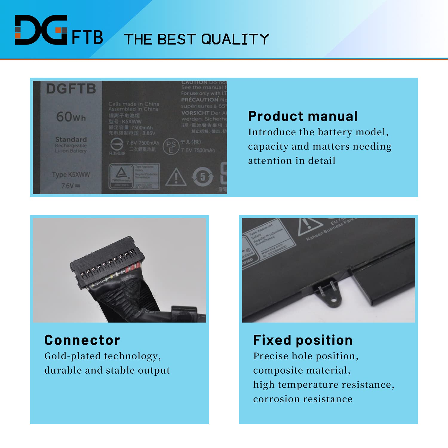 Amazon.com: DGTECH K5XWW Laptop Battery for Dell Latitude 7389