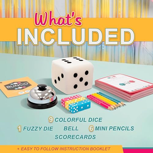 Miniatura 4 de University Games | Bunco Party in a Box Game, para la noche de damas con las niñas, completo con troqueles peludos para 2 a 12 jugadores a partir de