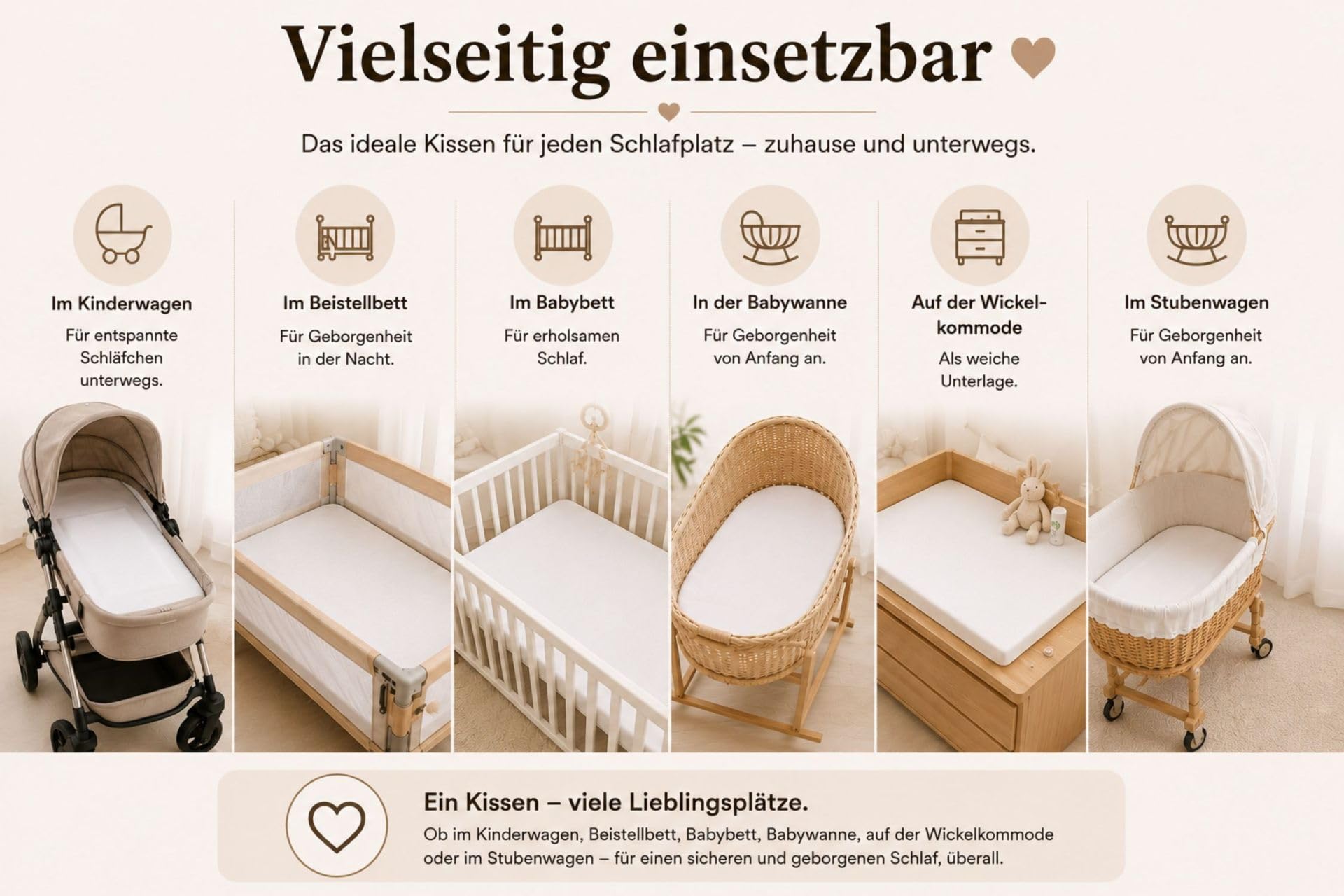 Betten Hofmann Baby Daunenkissen Kissen 35x40 cm medium 100% Daunen flauschig weich 60g, 100% Natur, waschbar, kuschelig, flauschig weich, Naturprodukt