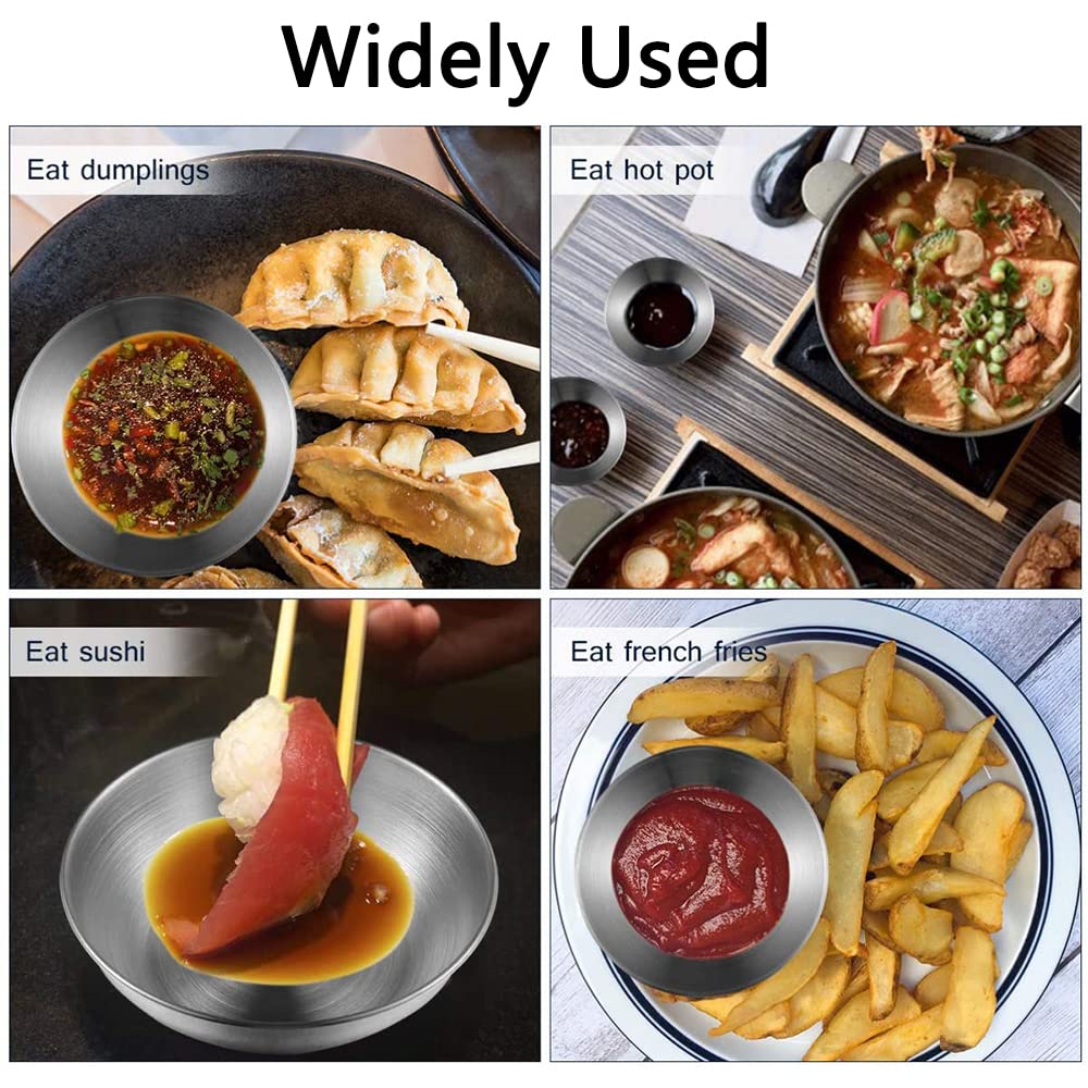 Set 6 Ciotoline Acciaio Inox Per Salse - 8cm, Mini Ciotole Per Sushi, Aperitivi E Condimenti, Design Compatto - Foto 5