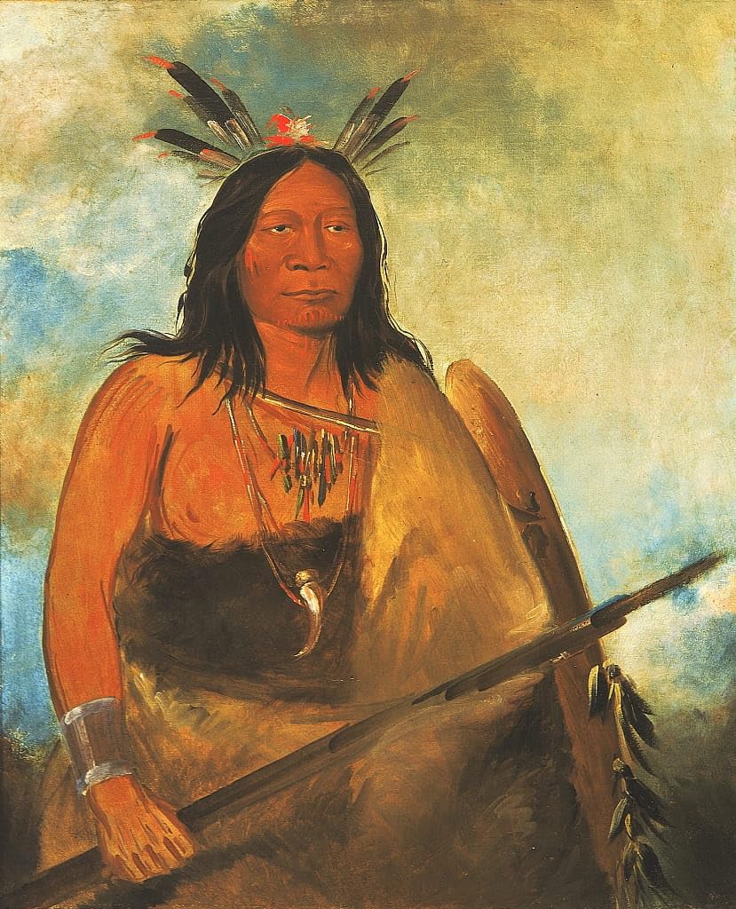 Cuadro en lienzo de George Catlin con acabado artístico para despacho 5