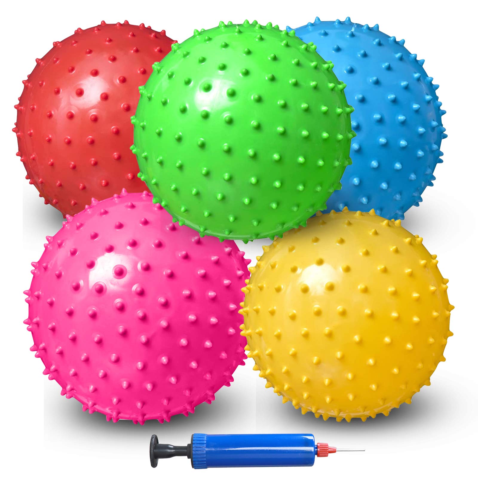 Soft Bouncy Balls 9 Inch Sensory Balls Toy and Spiky Massage Stress