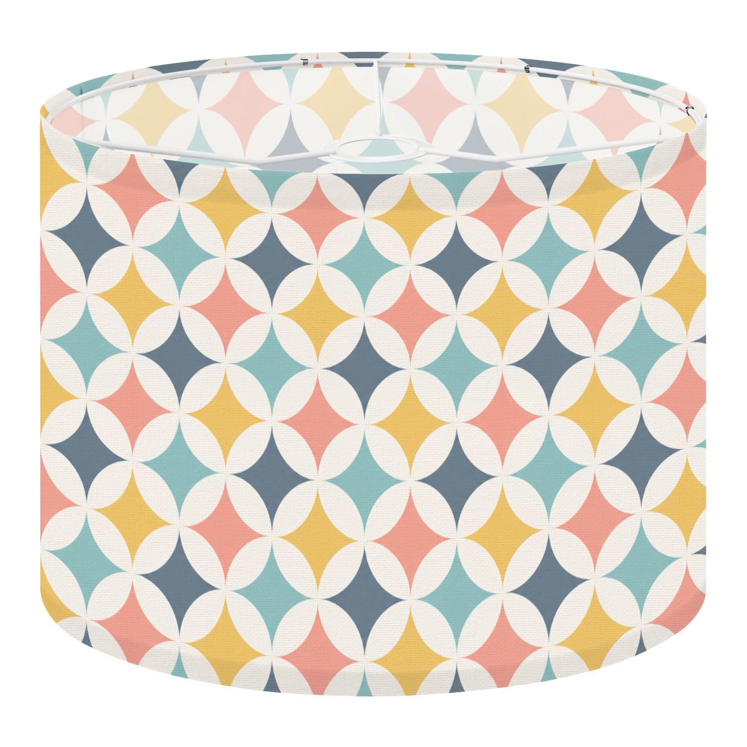 Deruinvaio Multi6 Drum Lamp Shades Colorful Geometric Circular 13"X13"X10" Medium Lampshade Diy Replacement Lamp Shade For Table Lamps Floor Lamps Required Assembly