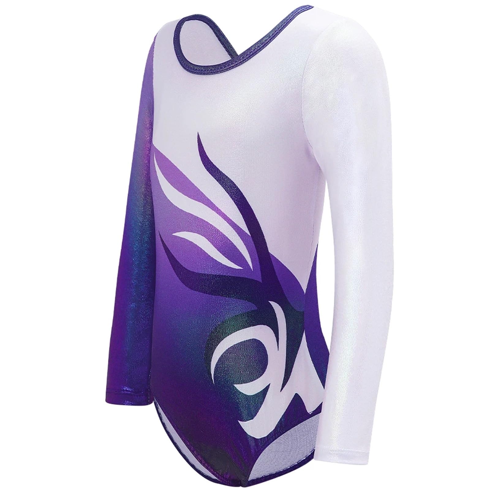 Maillot Gimnasia Ritmica Leotardo de Gimnasia for niñas, Trajes de Baile de una Pieza, Biketards, Ropa de práctica Brillante, Leotardo de Danza de Ballet con Pantalones Cortos(10)