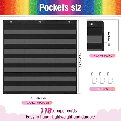 Miniatura 3 de Fulmoon Calendario de aula, juego de tablones de anuncios con calendario y tablón de anuncios con bolsillo para estaciones, festival, fecha, bolsa