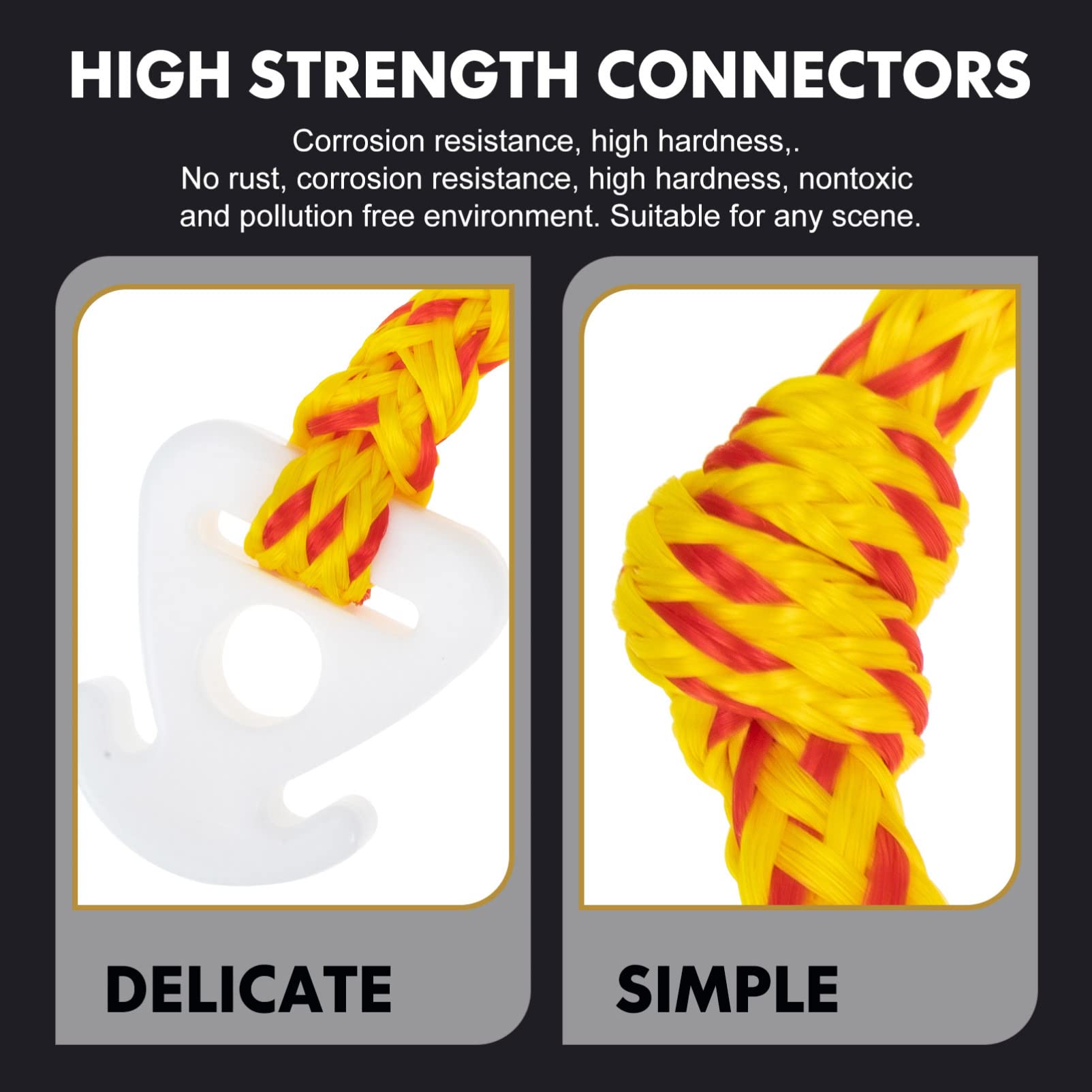 Mikikit Boat Tow Rope Stretch Resistant Dock Line Reinforced Mooring Rope for Sailing Convenient Outdoor Use Durable Accessory for Kayaks Canoes and Sailboats