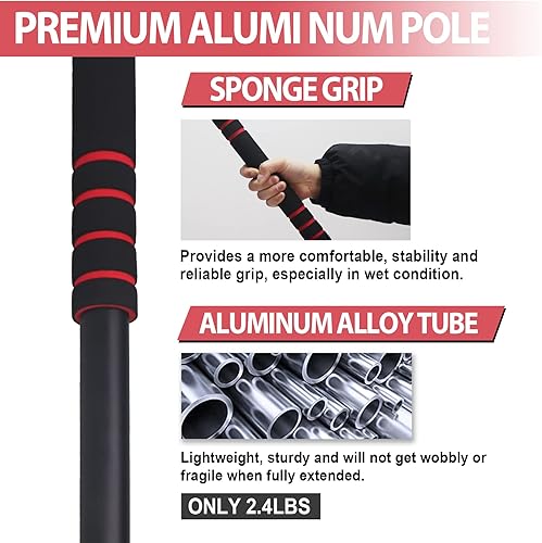 Miniatura 3 de Poste de extensión para tijeras de podar inalámbricas, varilla telescópica de aleación de aluminio ligera para poda de ramas altas, compatible con