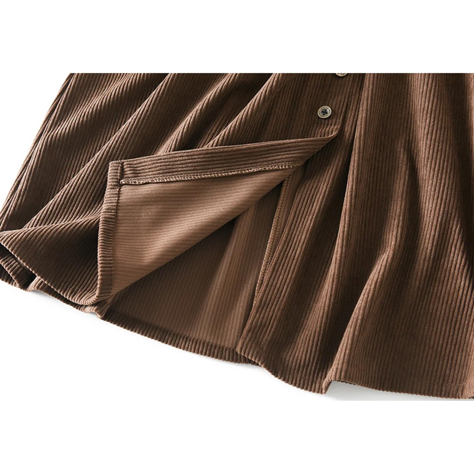 Gonna Gonna Midi Vellutoy Autunno Invernale Femminile con Tasche A Bottoni Cintura di Gonna A Fessura Pieghetta Gialla Nera
