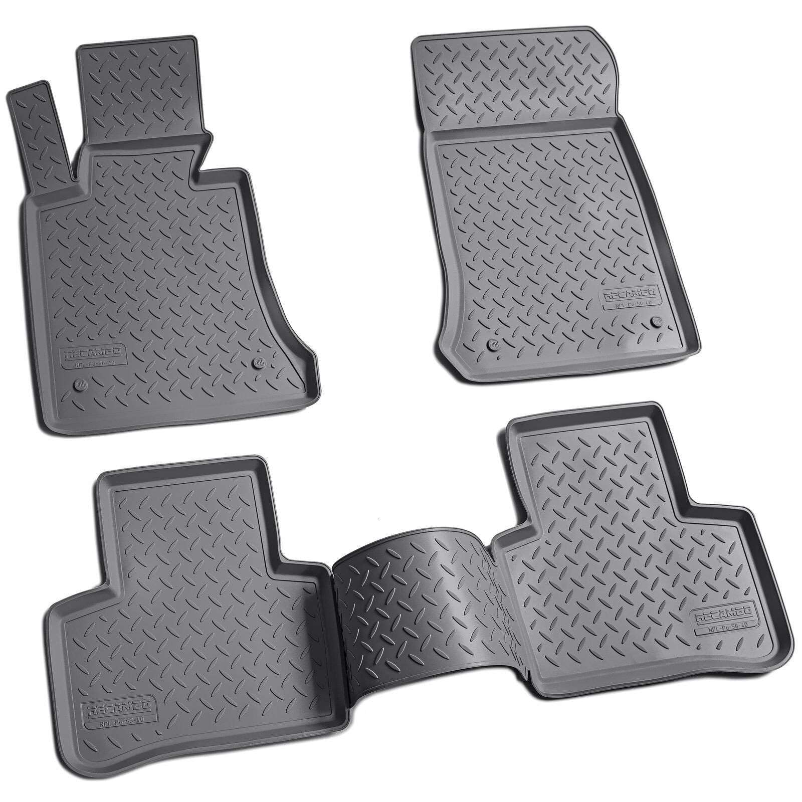 RECAMBO Juego de Alfombrillas de Goma y Bandeja de Maletero para Mercedes Clase GLK, X204, año de fabricación 2008 2015, 100% a Medida, Alfombrillas y Maletero de TPE Antideslizante