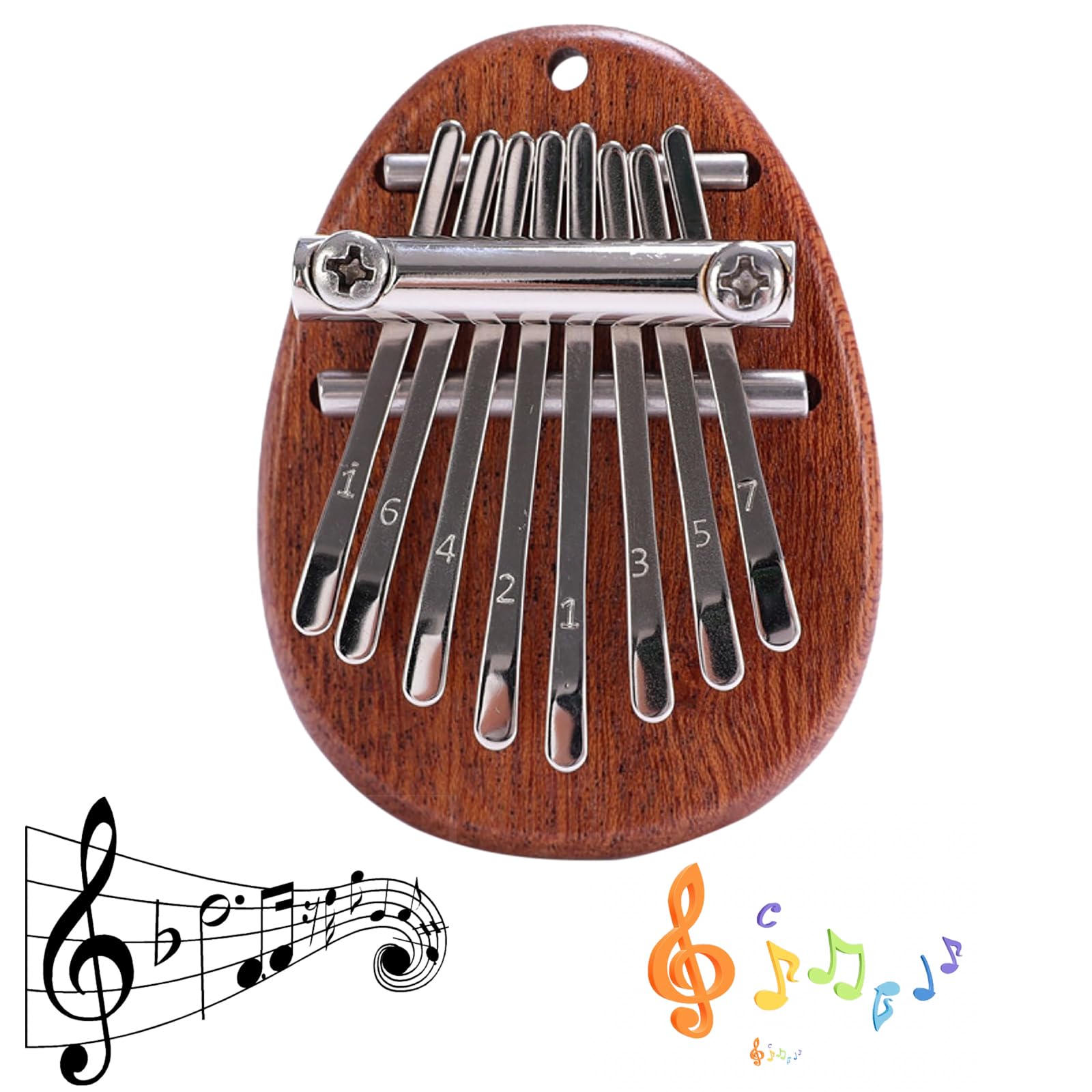 Mini Kalimba Thumb Piano with 8 Buttons, Portable Mini Solid Wood Finger Piano, Thumb Piano Kalimba Book, Marimba Children's Finger Percussion, for Beginners, Children, Adults, Gift