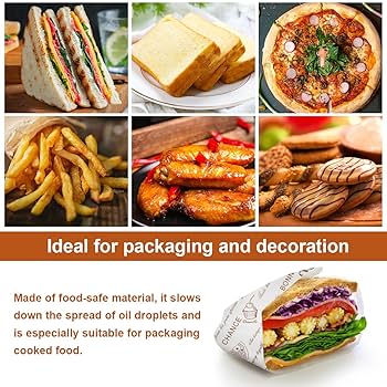 Carta Oleata Per Alimenti | 100 Fogli 38x28 Cm | Impermeabile E Antiunto | Per Panini, Hamburger, Formaggio - Foto 6