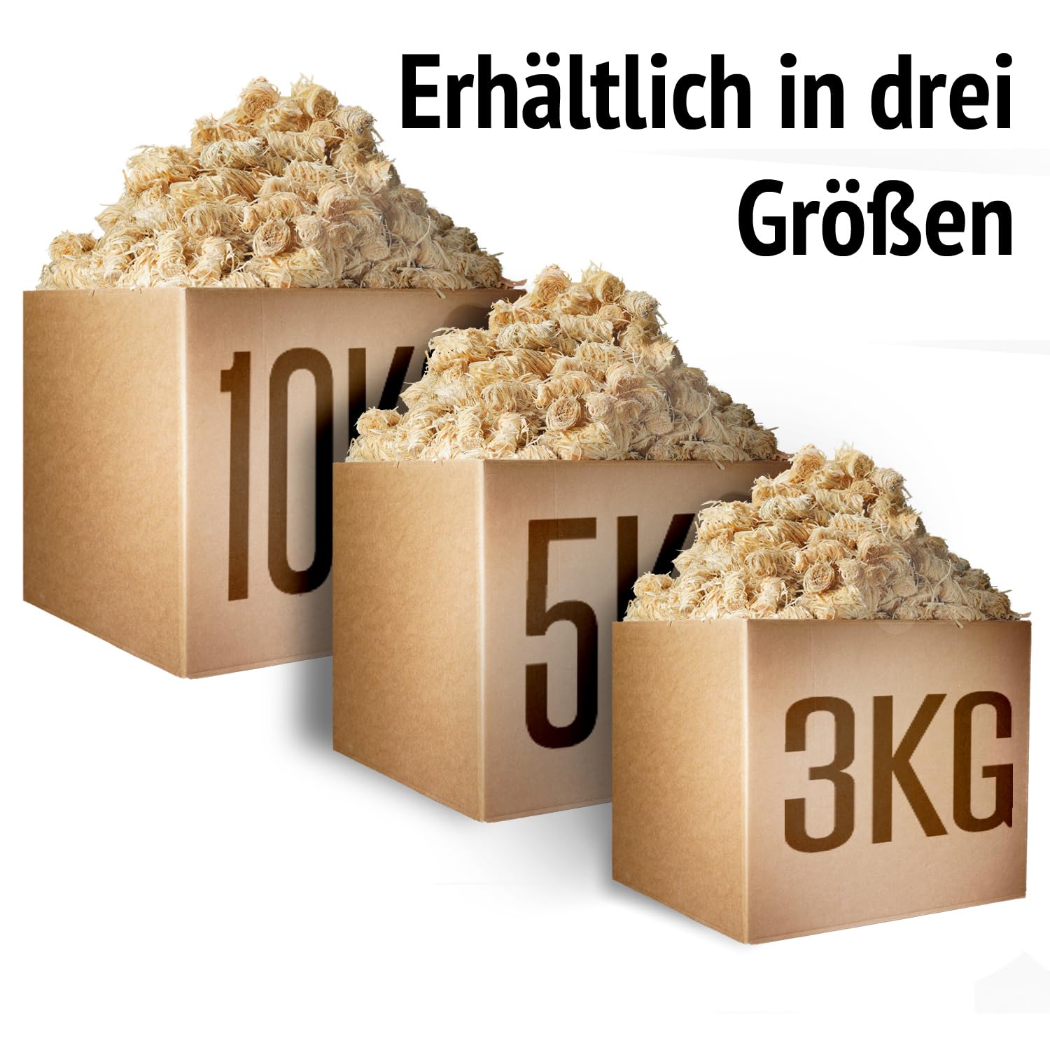 10KG Öko-Grillanzünder, in natürlichem Wachs getränkte Kaminanzünder - Grill Anzünder Holzwolle - Anzündwolle, Ofenanzünder, Feueranzünder, Grillanzünder Kamin, Anzündwürfel, Holzanzünder