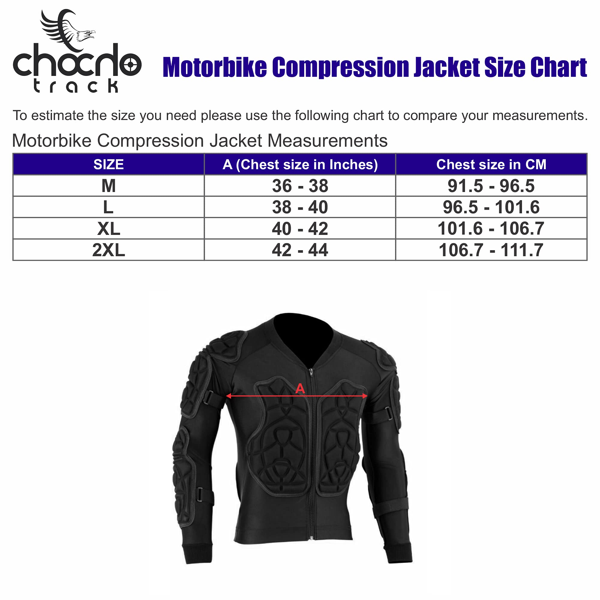 ChoCho Track Body Armour Motorbike Motorcycle Motocross Skiing Spine Guard Protective Jacket (X-Large)