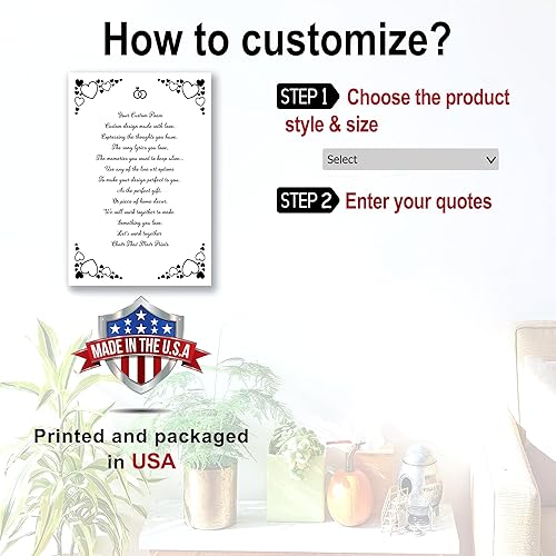 Miniatura 8 de Impresiones artísticas personalizadas de poema o verso, citas personalizadas, lienzo para crear tus propias citas personalizadas para el hogar,