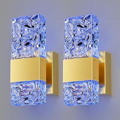 Wall Sconces Set of 2 Smart Dimmable LED Wall Sconces RGB 3000K-6000K Hardwired Wall Sconce with Alexa Remote