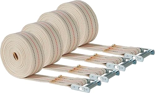 Miniatura 15 de Mytee Products Paquete de 2 correas móviles de piano de 2 pulgadas x 20 pies con hebilla de rodillo, hecha de correas de algodón Paquete de 2