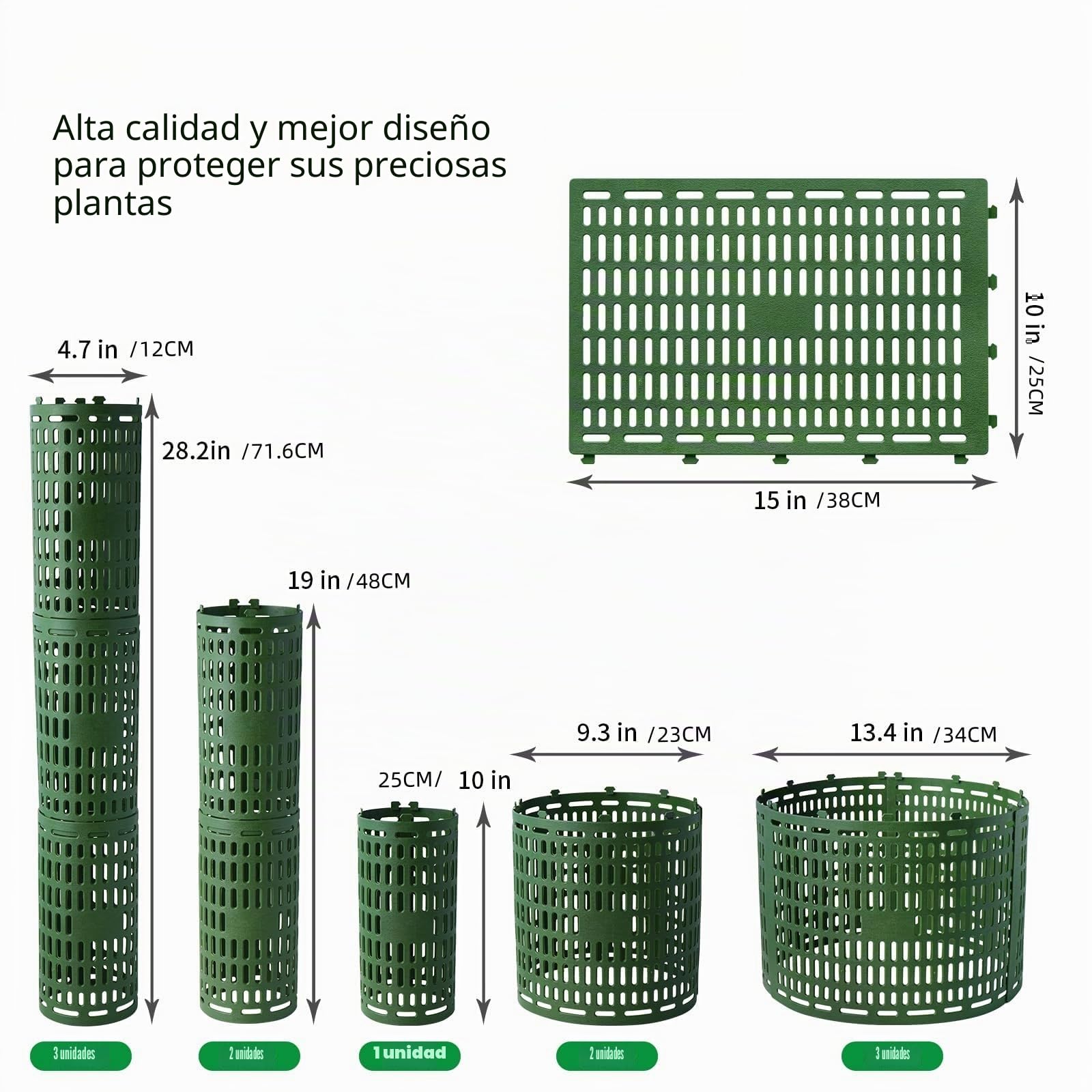 Protector de tronco de árbol, 6 protectores/guardas de tronco con lazos giratorios, redimensionable para árboles o plantas de varios tamaños, previene daños en la corteza del árbol (negro, 6