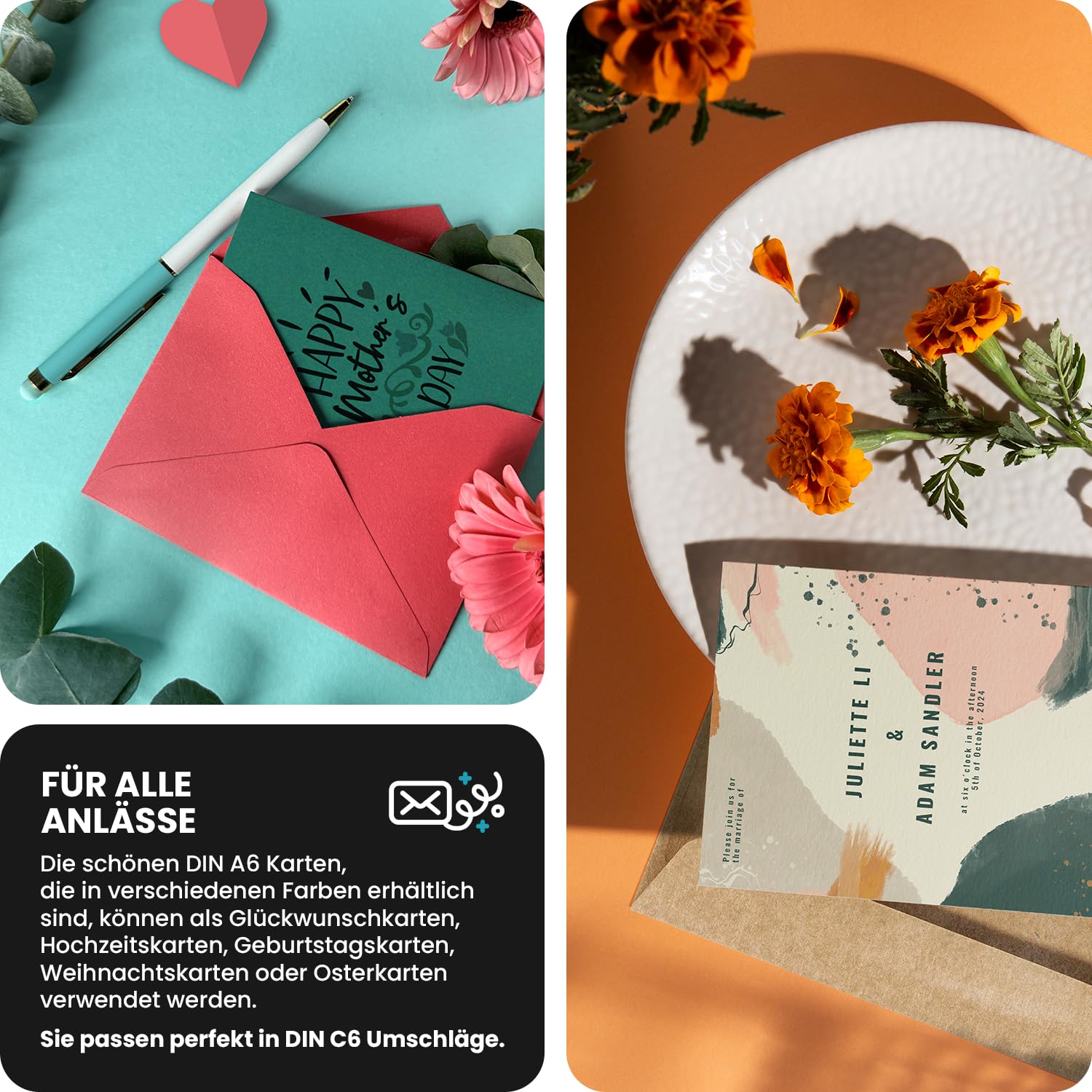 Cartoncini Bristol A6 250g ecru 10,5 x 14,8 cm Netuno 50 sztuk do scrapbookingu i zaproszeń