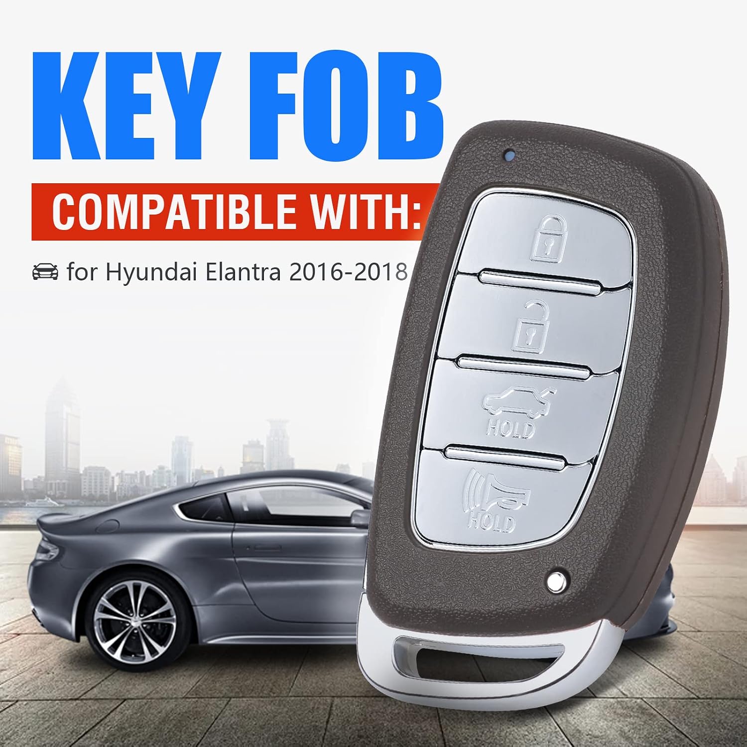 Keymall Car Key Fob Keyless Entry Remote Control Replacement for Hyundai Elantra 2016 2017 2018 434MHz 8A Chip(FCC ID:CQOFD00120 P/N:95440-F2000 95440-F3000) 4 Buttons