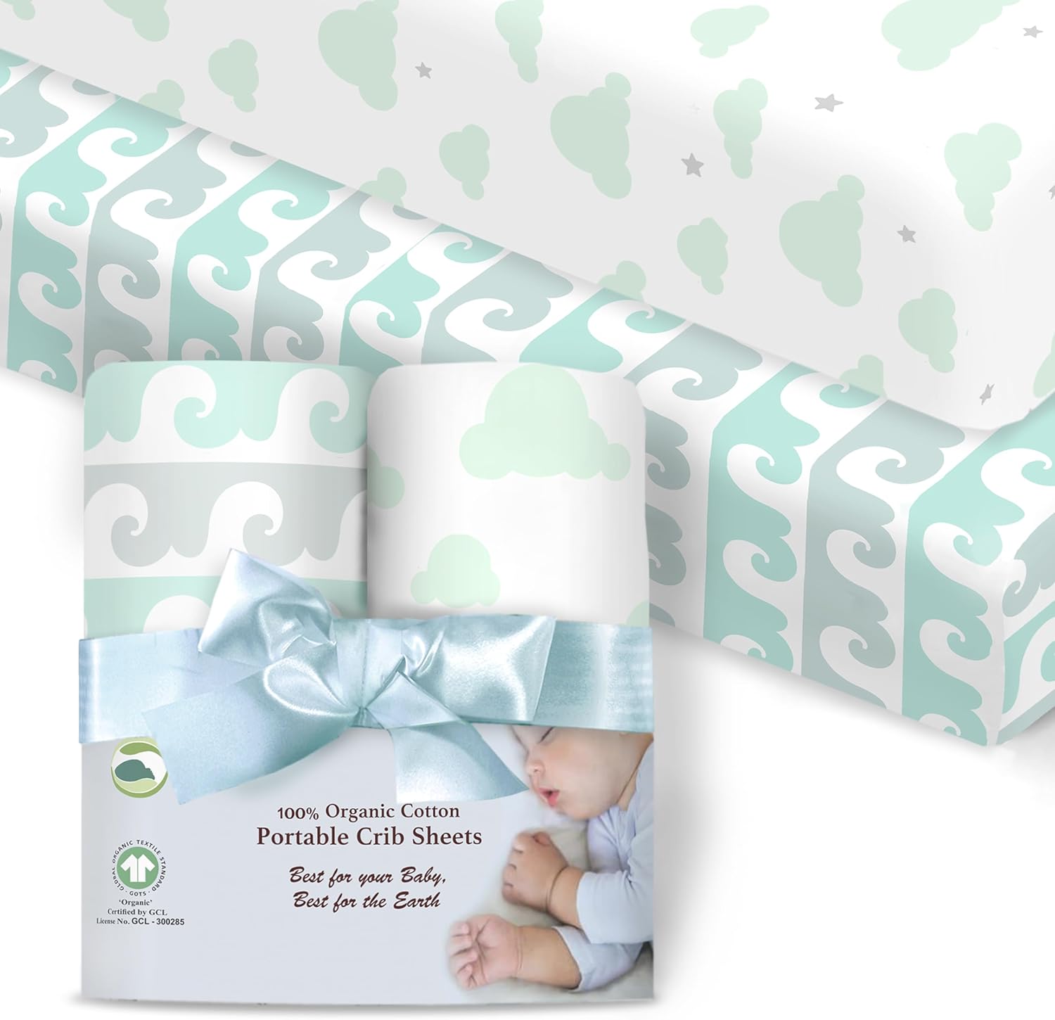 100% Organic Cotton Fitted Sheets Fit and are Compatible with Graco Pack n Play, Babyletto, Pamo Babe, Hiccapop, Dream on Me, Evenflo, Baby Trend Portable/Mini Crib/Playards. 2 Pk