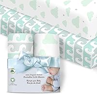 Vista 18 de Sábanas bajeras 100% de algodón orgánico que se ajustan y son compatibles con Graco Pack n Play, Babyletto, Pamo Babe, Hiccapop, Dream on Me