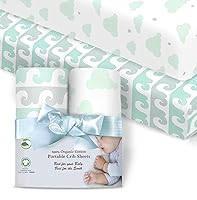 Vista 48 de Las sábanas bajeras de colchón 100% algodón orgánico se ajustan y son compatibles con Graco Pack n Play, Babyletto, Pamo Babe, Baby Trend y muchos
