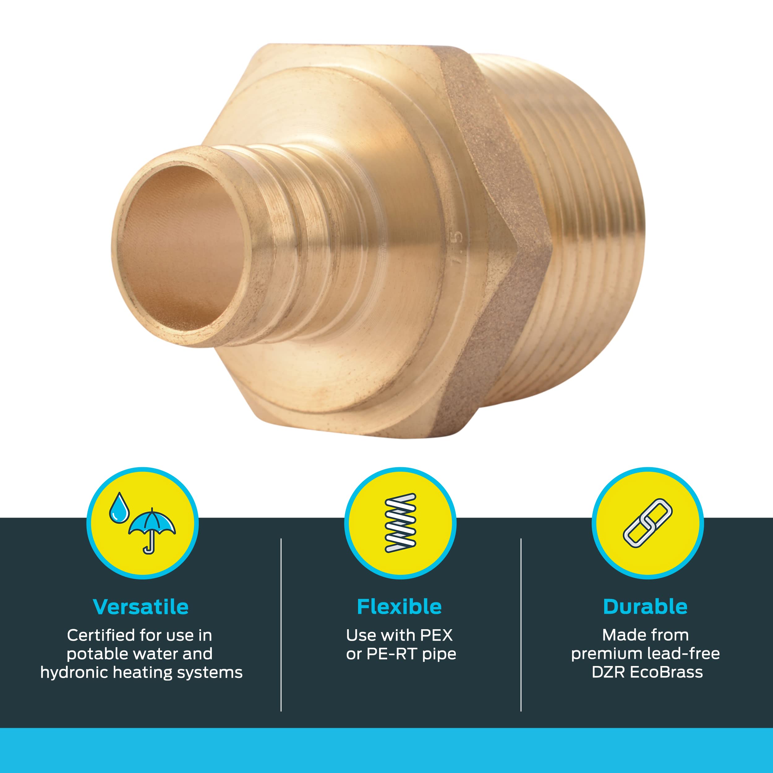 1 Pcs XFITTING 1/2 In Pex X 3/4 In GHT Hose Bibbs With Flange, Pex B With Flange Pex B Crimp Version 5 3 2 1xx - Foto 10