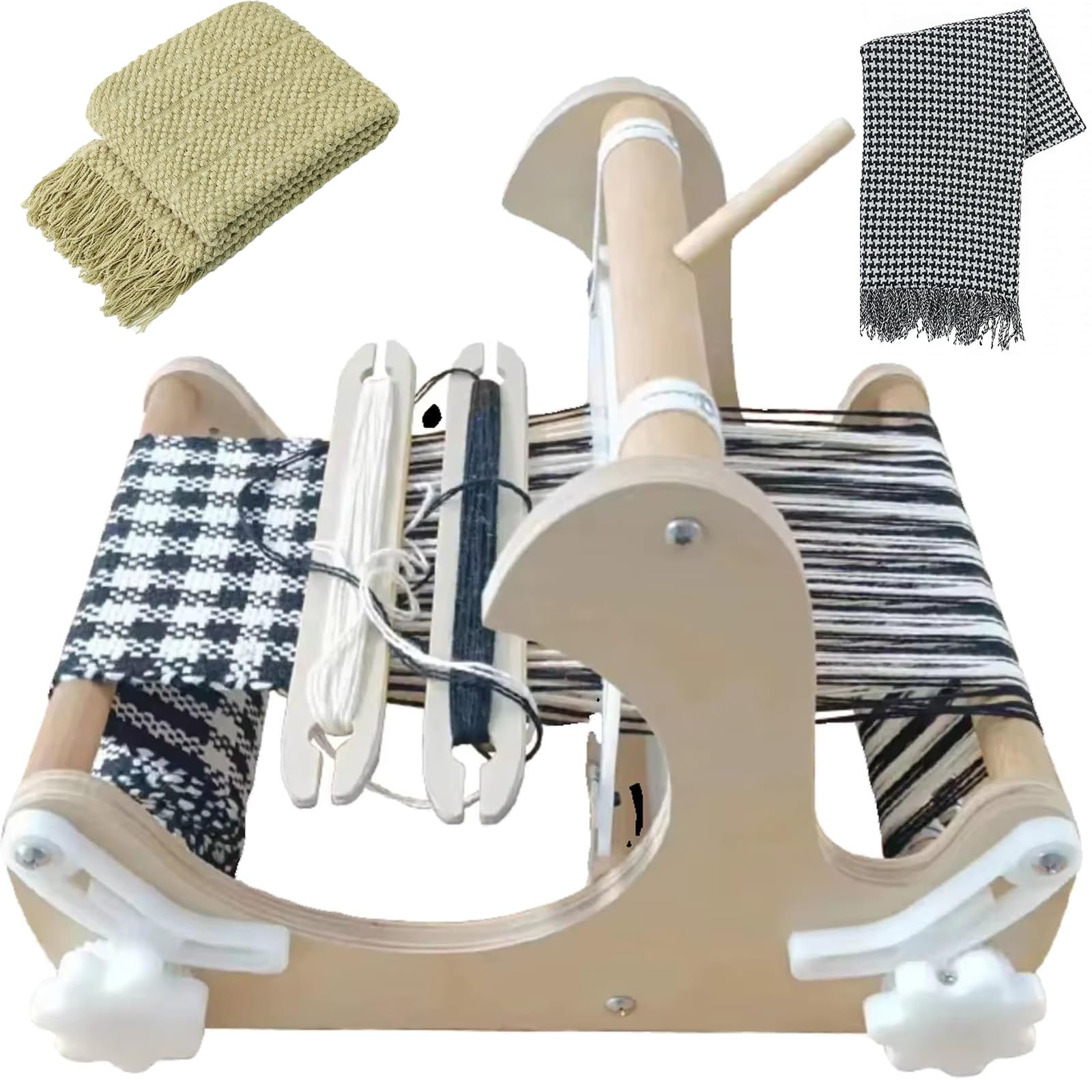 Weaving Kits, DIY Handstrick-Webmaschine mit gemischten Garnen, 20 cm Weberahmen, starre Heilungen und Shuttles, ideal für Anfänger und Bastler