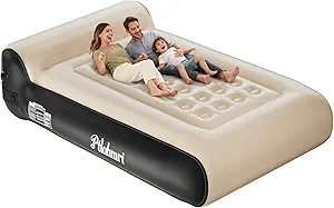 Queen Air Mattress Full with Built in Pump,16" Comfort Flocking Inflatable Blow Up Mattress,Equipped for Home, Guests, Camping,Inflate in 3 Minutes, 660 lbs Max (Black)