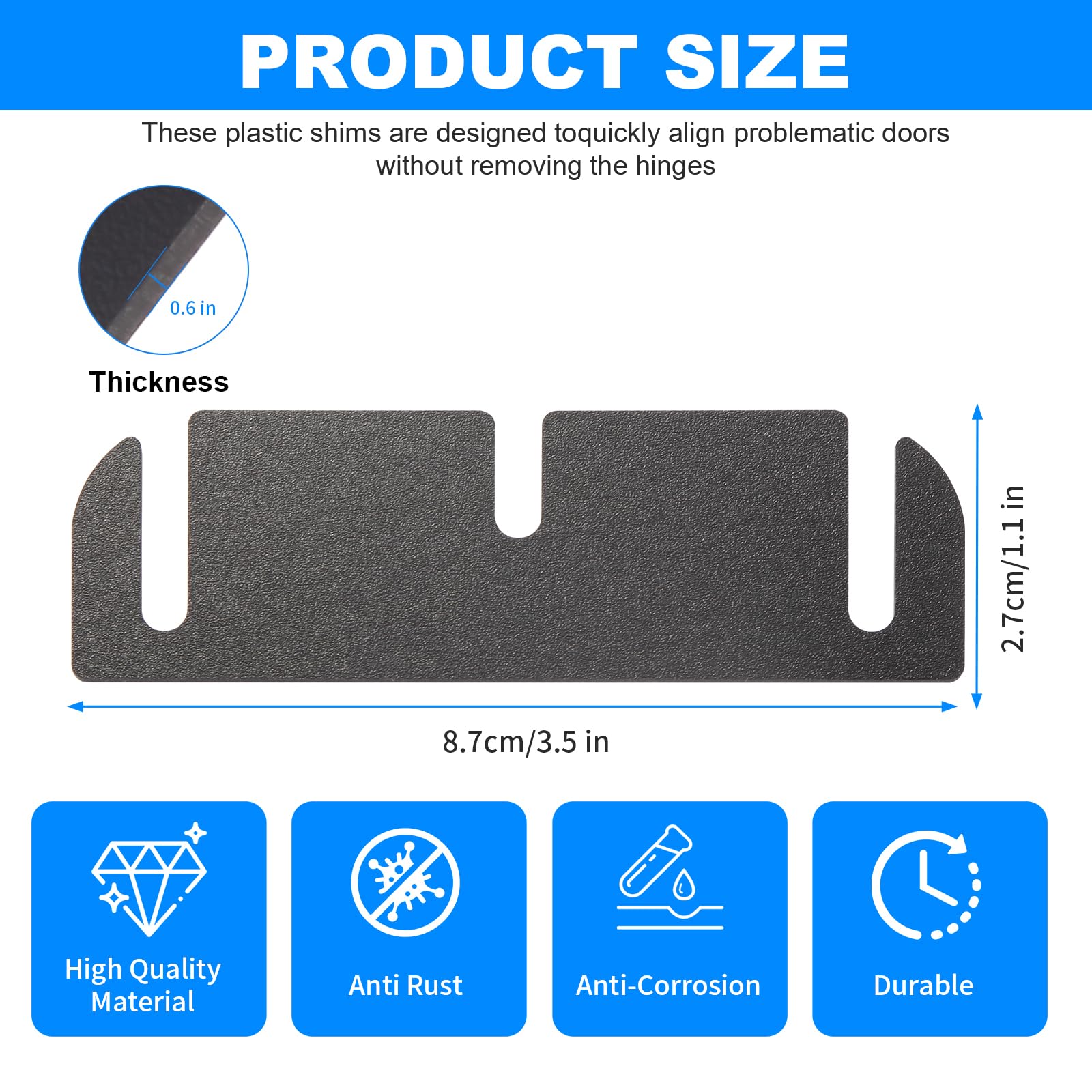 Bulk Door Hinge Shims - Fix Sagging Doors -6 Bulk Door Hinge Shims - Fix Sagging Doors -6