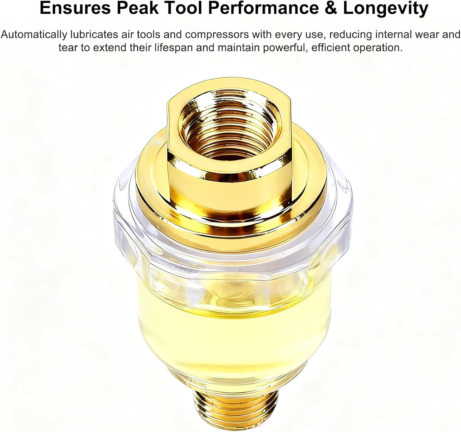 2Pcs 1/4" NPT Mini Air Oiler, In-line Mount, for Pneumatic Tools, Air Compressors Automatic Lubrication