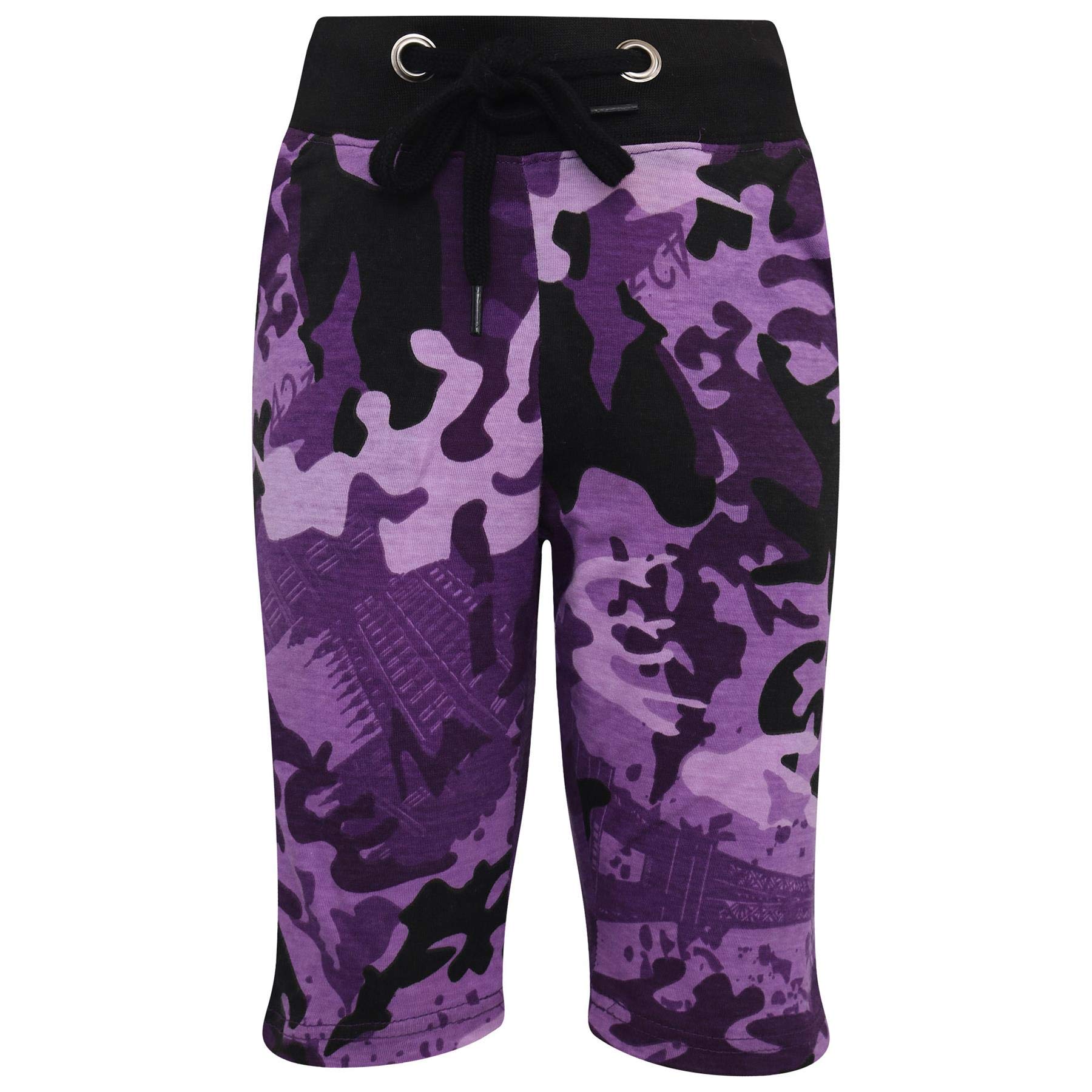 A2z 4 Kids Boys Purple Pe Shorts Comfy Breathable Camouflage Cotton - A2z Camo Shorts 13