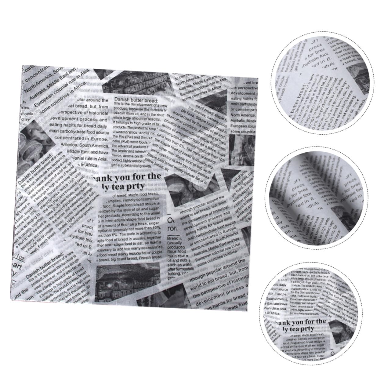 POPETPOP 500 pezzi Carta da Forno Antiaderente per Fritti con Motivo Giornale per Hamburger Patatine e Snack Assorbente Olio e Adatta Pizza e Sandwich