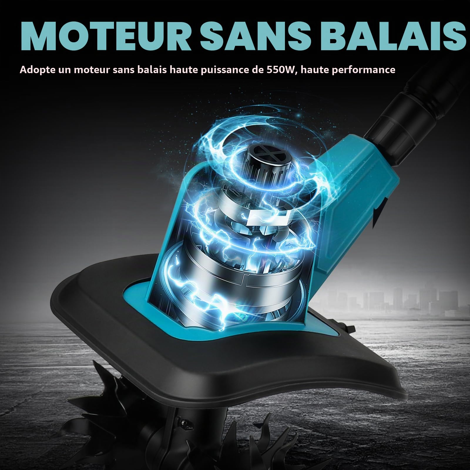 Motoculteur sans Fil pour Makita 18V (sans Batterie)