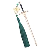 Dragon Sword Metal Bookmarks - Fantasy Fourth Wing Book Mark Gift Reading Men Cool Aesthetic Merch Green Tassels Page Marker Funny Book Lover Novel Fans Boy Student Teacher School Supplies