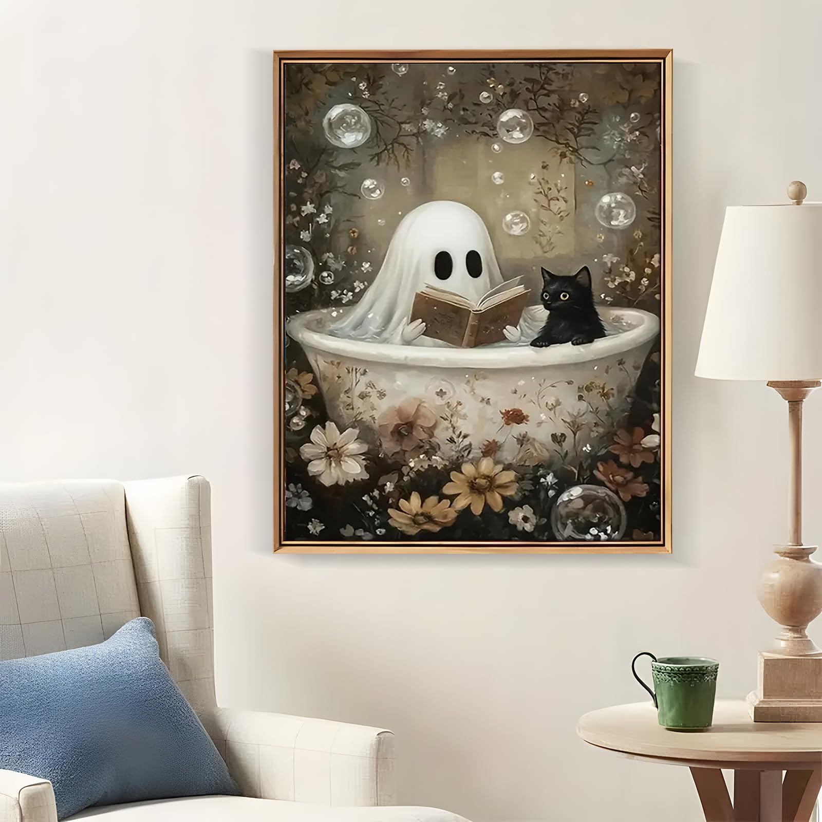 DIY Halloween Ghost Cat Paint by Numbers - Adults -2