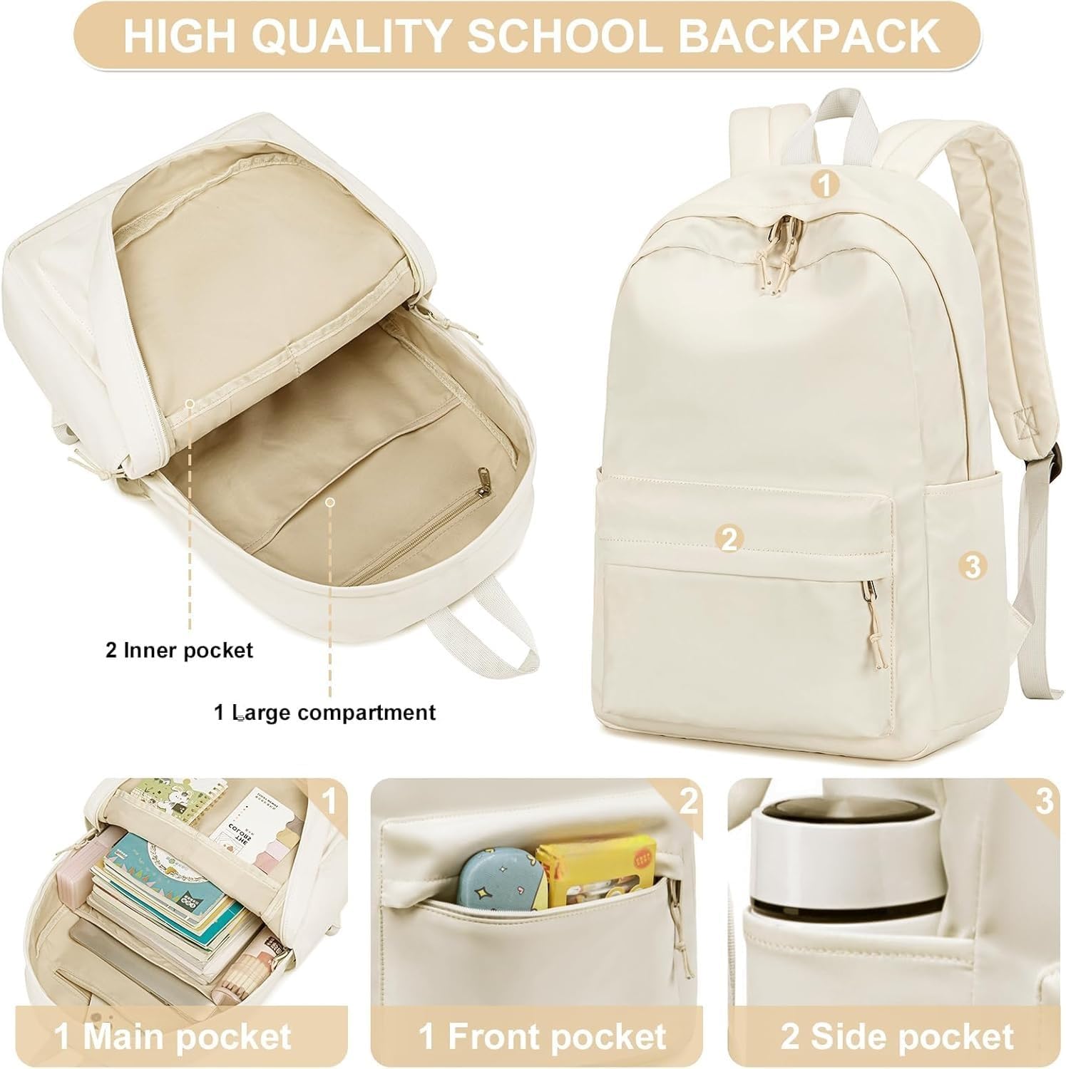 LOIDOU Backpack for Teen Girls Middle-School Primary Elementary Bookbags 17inch Kids Backpack Women laptop Backpack Lightweight Casual Daypack - Image 6