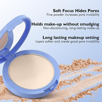 Foundation Setting Powder for Mature Skin,Translucent Matte Setting Powder Compact,Long-Lasting Waterproof Oil Control Pressed Powder,Pore-Blurring Lightweight,Create Natural Makeup(CALASSIC IVORY)