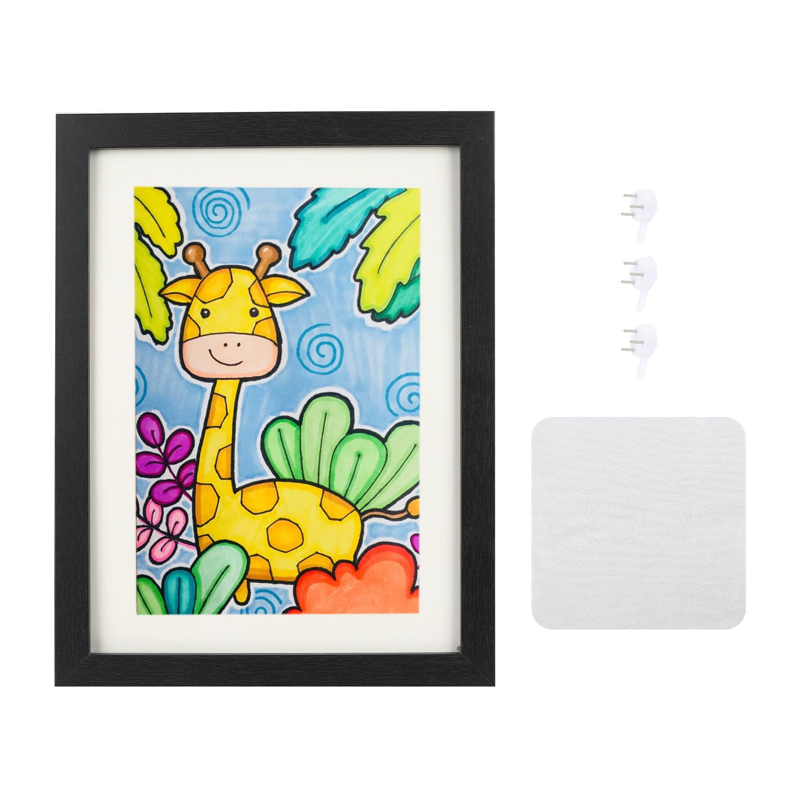 Kids Art Frames Front Opening A4, Childrens Artwork Display Picture Frame, Display Pictures in Portrait or Landscape, Artwork Display Storage Frames For Children Drawing Crafting,Holds 150 Paper Pcs (1, Black)